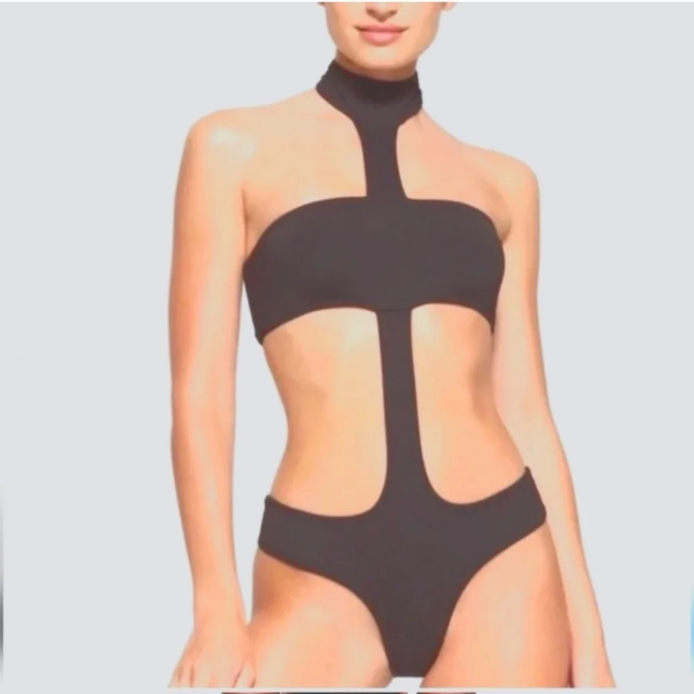 Sale Skims nwts swim cut out halter monokini in shade gunmetal